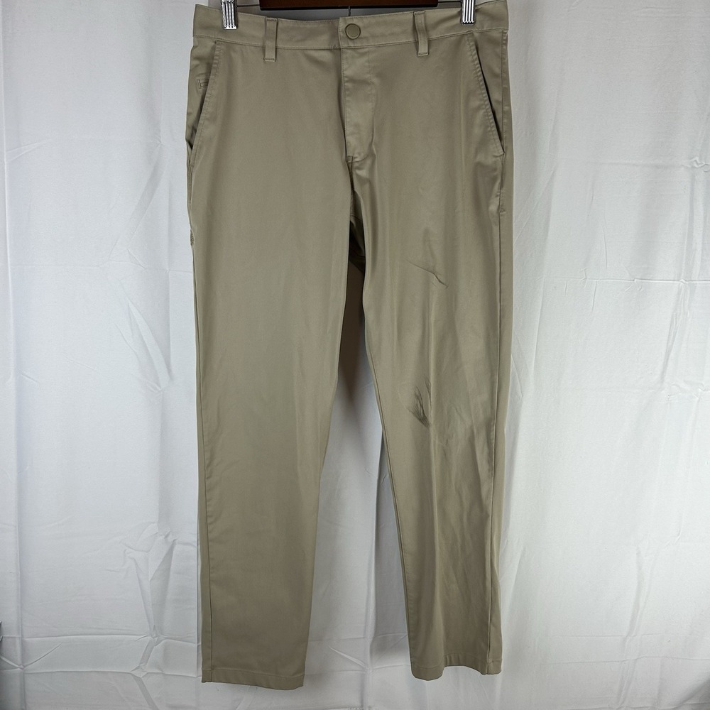 Rhone Commuter Pants 31x29 Beige Slim Fit Golf Stretch Performance Casual‎ *Flaw